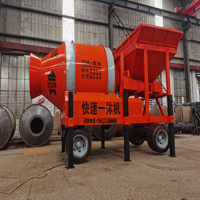 750L Mobile Cement Mixer 5kW Mesin Pengaduk Beton Menghemat Energi