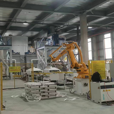 Dual-line Dual-station Robotic Arm Palletizer Mencapai Parallel dan High Speed Palletizing